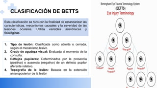 TRAUMATISMO OOCULAR, fracturas de orbita, quemaduras fisicas y quimicas ...