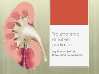 Traumatismo
renal en
pediatría.
Ipg Ricardo Belisario
Universidad de los Andes.

 