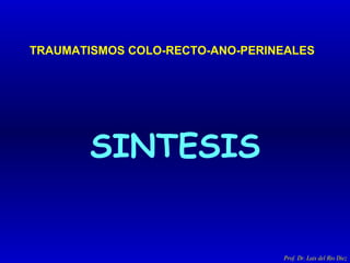 SINTESIS TRAUMATISMOS COLO-RECTO-ANO-PERINEALES Prof. Dr. Luis del Rio Diez 