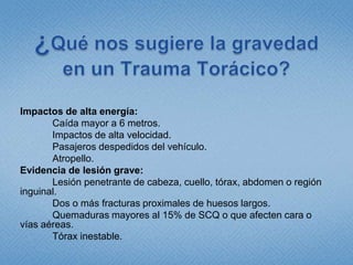 Airway:vía aérea y control de la columna cervical.Breathing:Respiración y ventilacióCirculation:control de hemorragias.DeficitNeurologic: déficit neurológico Exposition: exposición ambiental y abrigo