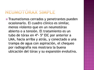 Lesión por aplastamientoSe manifiesta por plétora del tronco superior, facial y de los miembros superiores con petequias. Puede cursar con edema cerebral.