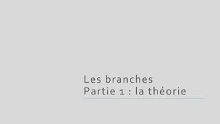 Les branches
Partie 1 : la théorie
 