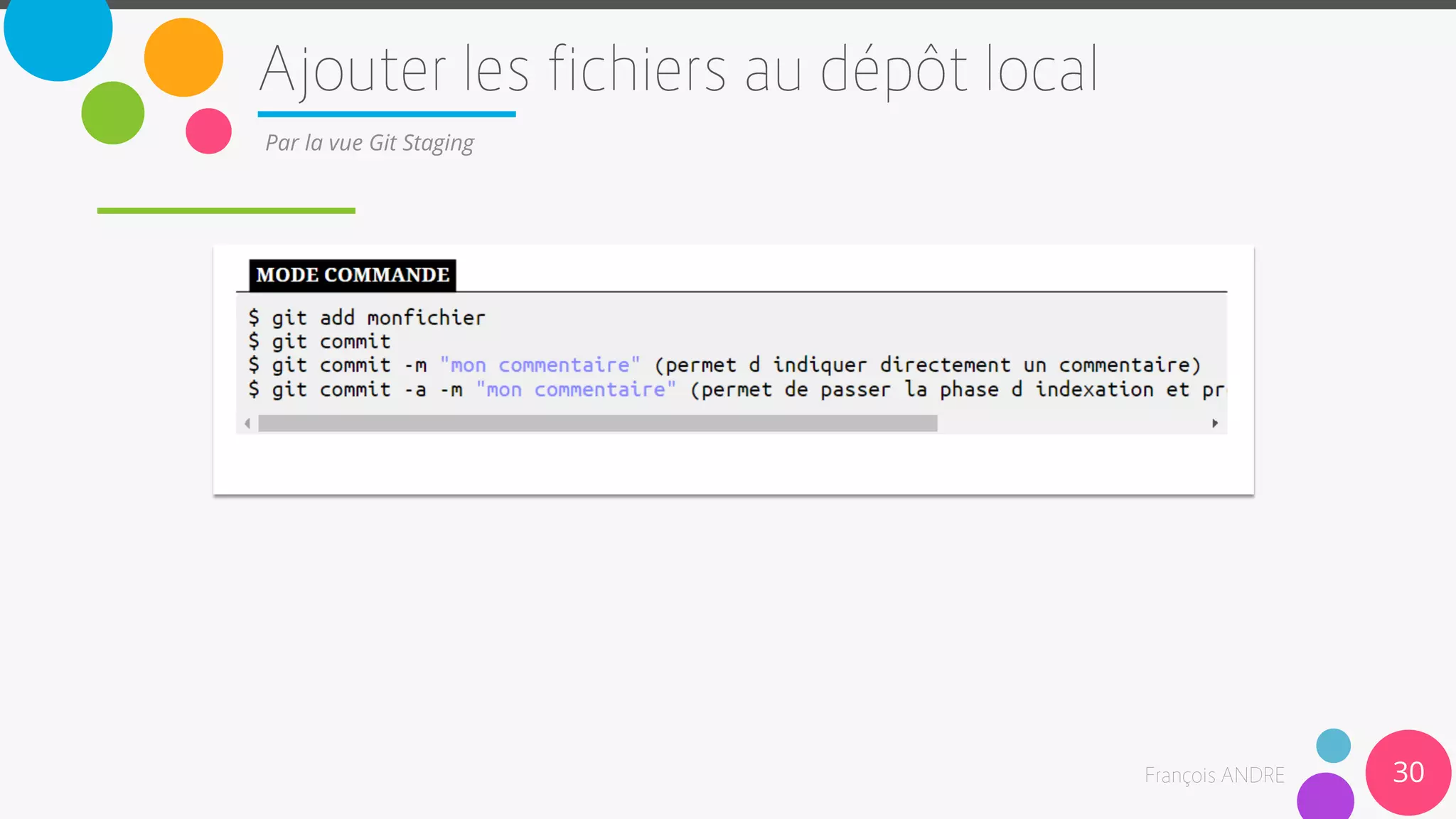 30
Par la vue Git Staging
 