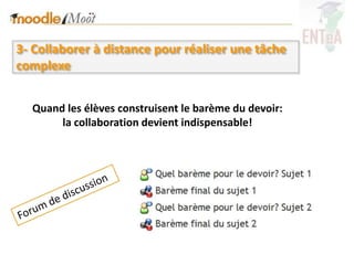 3- Collaborer à distance pour réaliser une tâche
complexe


  Quand les élèves construisent le barème du devoir:
       la collaboration devient indispensable!
 