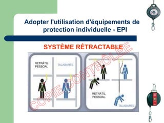 SYSTÈME RÉTRACTABLE
Adopter l'utilisation d'équipements de
protection individuelle - EPI
 
