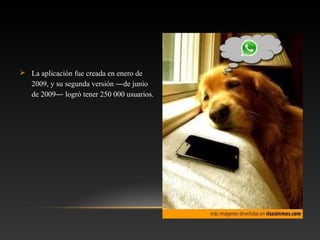  La aplicación fue creada en enero de
2009, y su segunda versión ―de junio
de 2009― logró tener 250 000 usuarios.
 