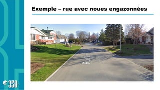 Exemple – rue avec noues engazonnées
 