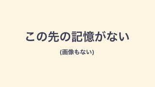 この先の記憶がない
(画像もない)
 