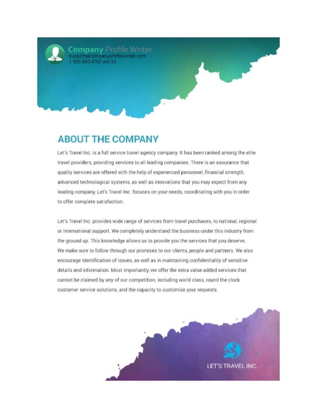 Travel Agency Company Profile Sample