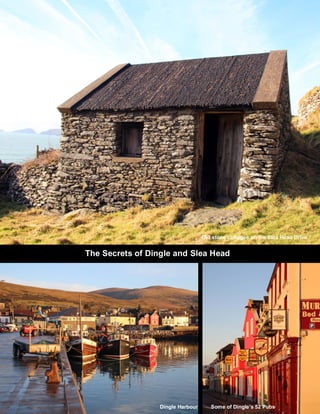 Old stone cottages on the Slea Head Drive 
The Secrets of Dingle and Slea Head 
Dingle Harbour Some of Dingle’s 52 Pubs 
 