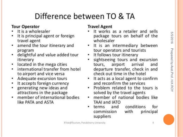 difference between travel agencies and tour operators