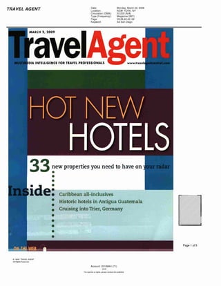 Travel Agent Mag March 2009