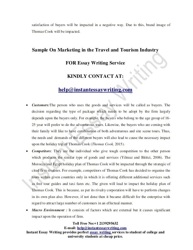 travel and tourism essay