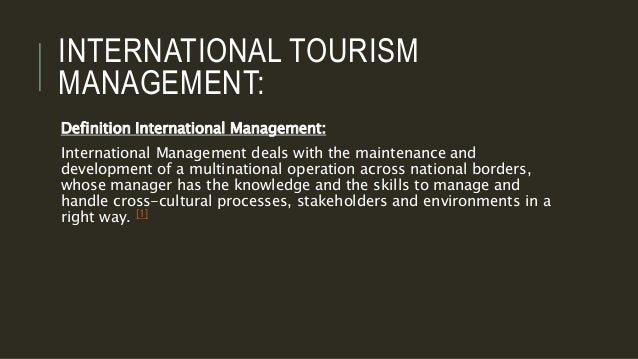 tourism definition of management