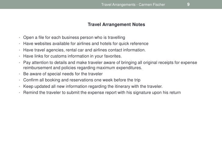 Travel Arrangements