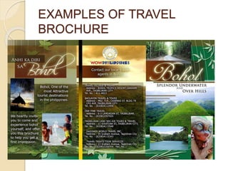 EXAMPLES OF TRAVEL
BROCHURE
 