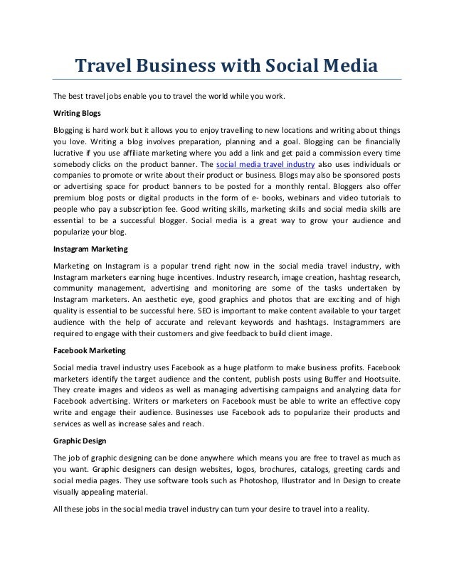 Travel Business With Social Media