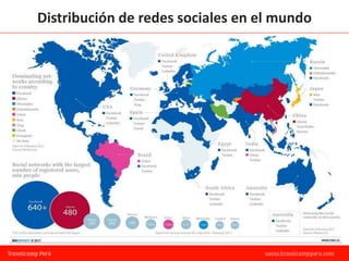 Distribución de redes sociales en el mundo
 