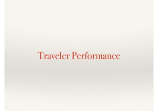 Traveler Performance
 