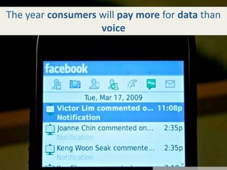 The year consumers will pay more for data than 
                   voice
 