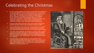 Who banned christmas in england 1647 and 1660