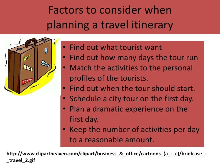 plan trip itinerary