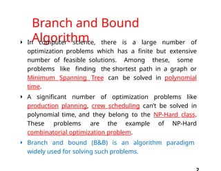 Solving Optimization Problems Using Branch and Bound Algorithm with TSP ...