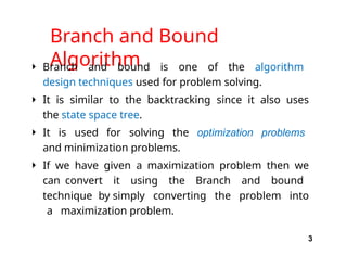 Solving Optimization Problems Using Branch and Bound Algorithm with TSP ...