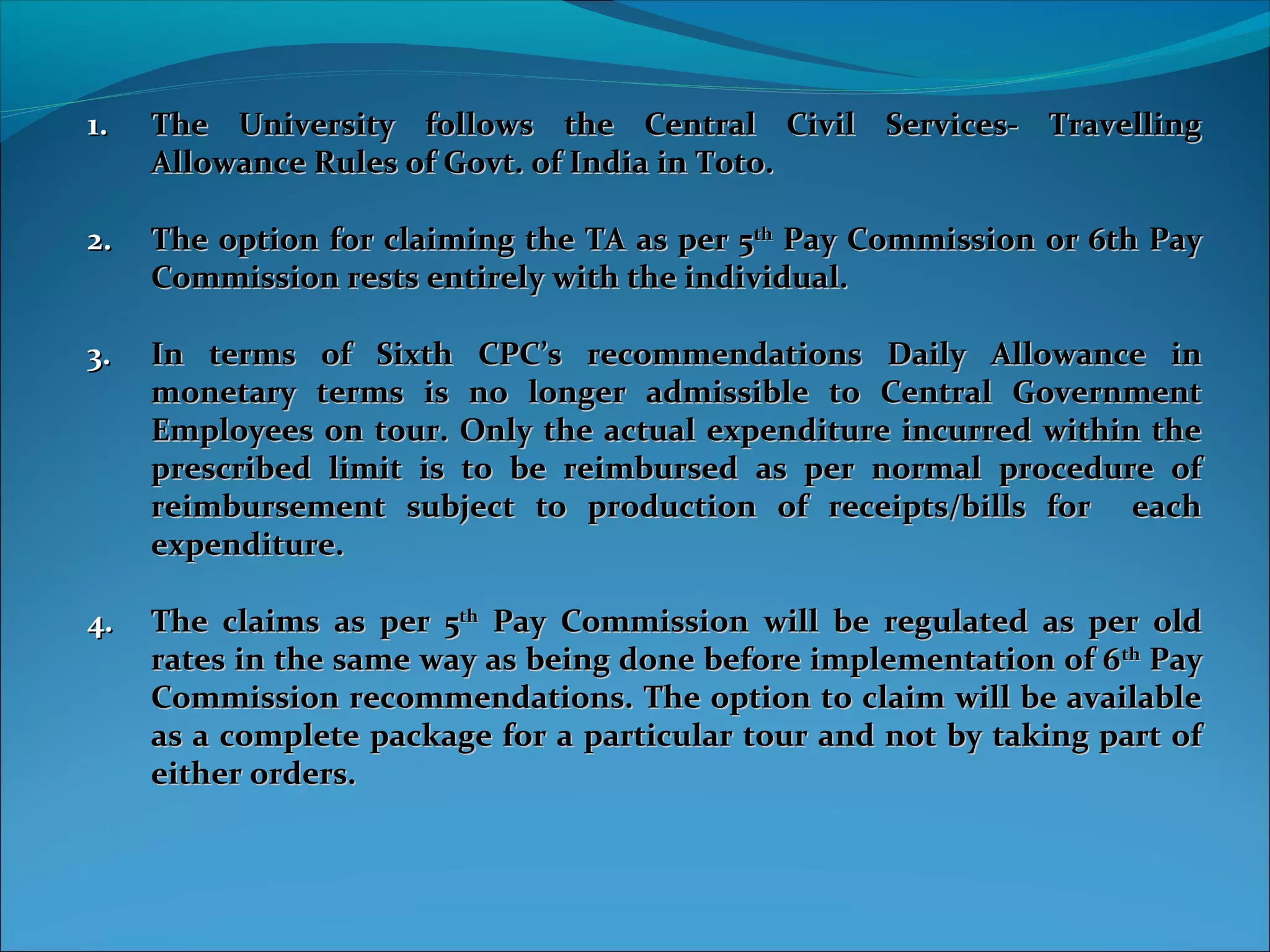 Travelling allowance rules PPT