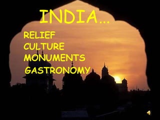 INDIA… RELIEF CULTURE  MONUMENTS GASTRONOMY 