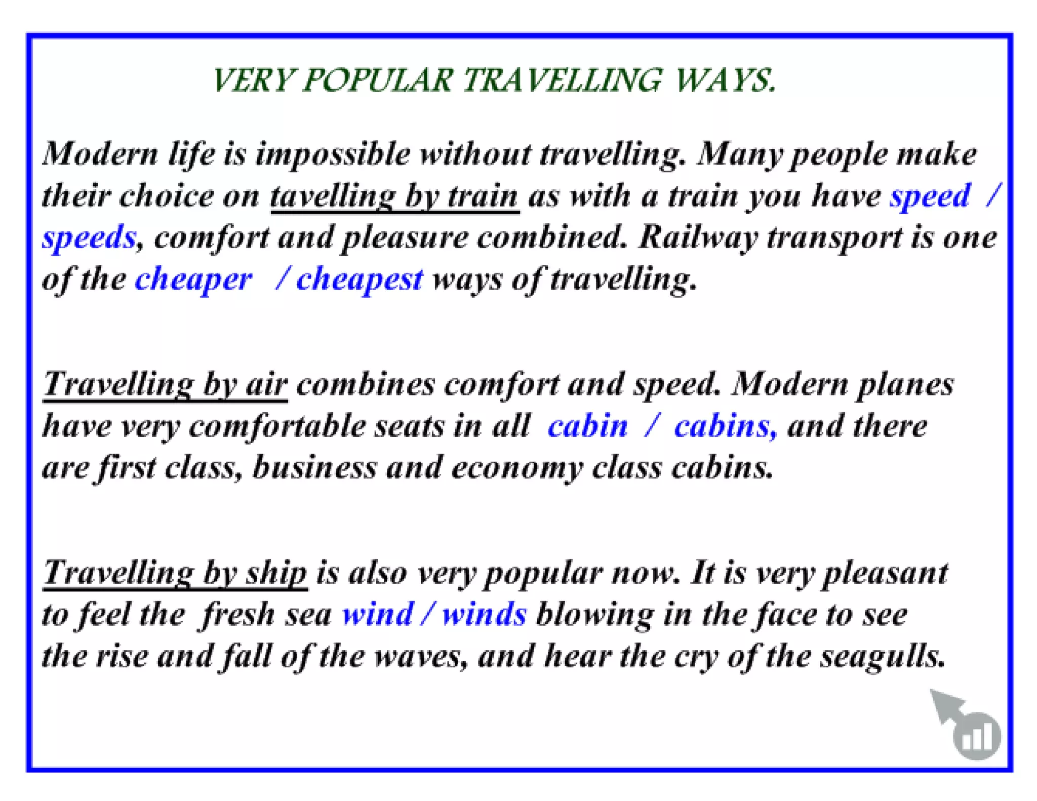 Travelling new version