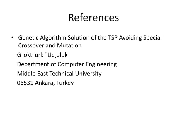 Travelling salesman problem using genetic algorithms | PPTX