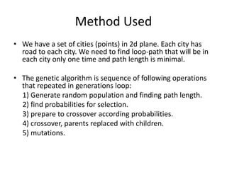 Travelling salesman problem using genetic algorithms | PPTX