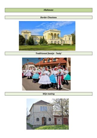Hlohovec
Border Chauteau
Traditioneel feestje - 'hody'
Wijn tasting
 