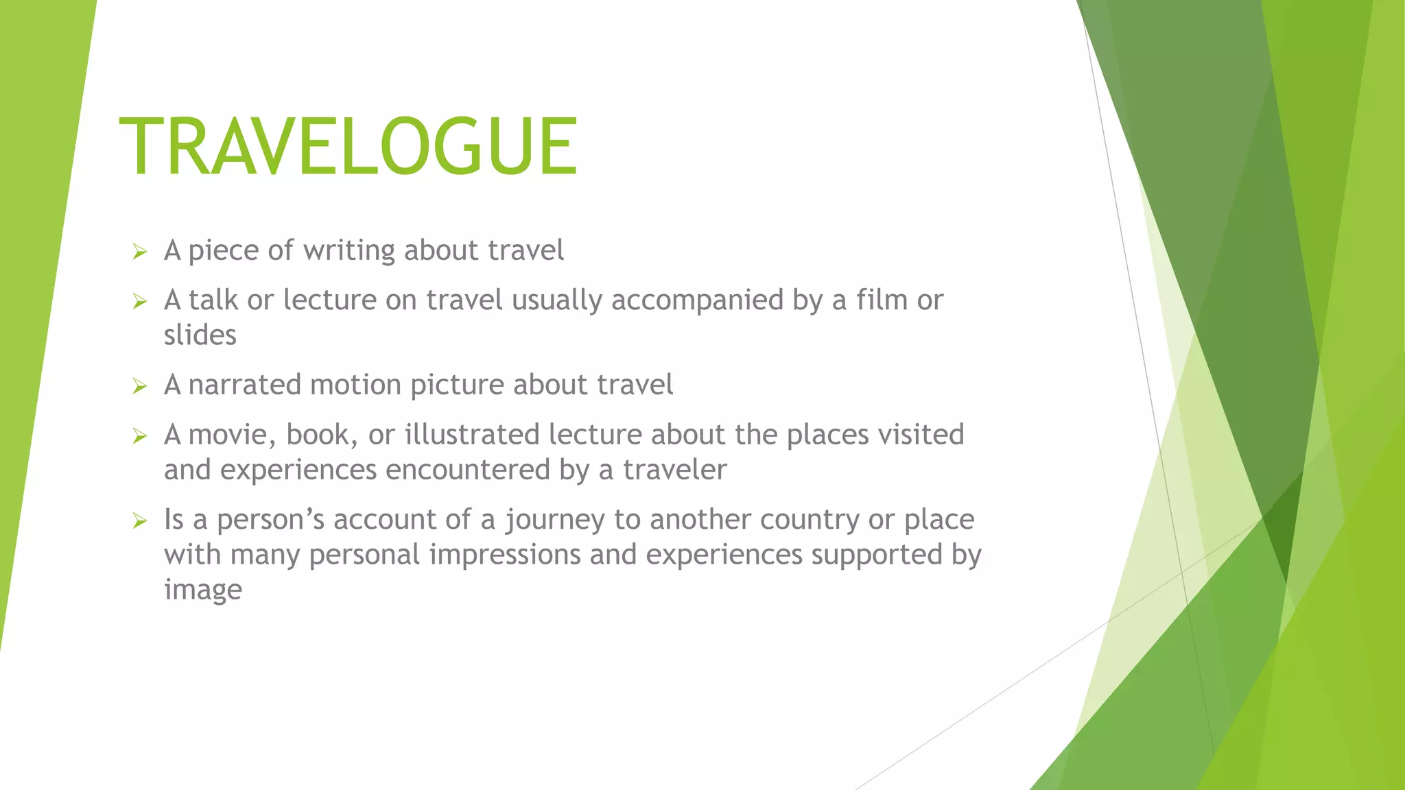Travelogue | PPTX