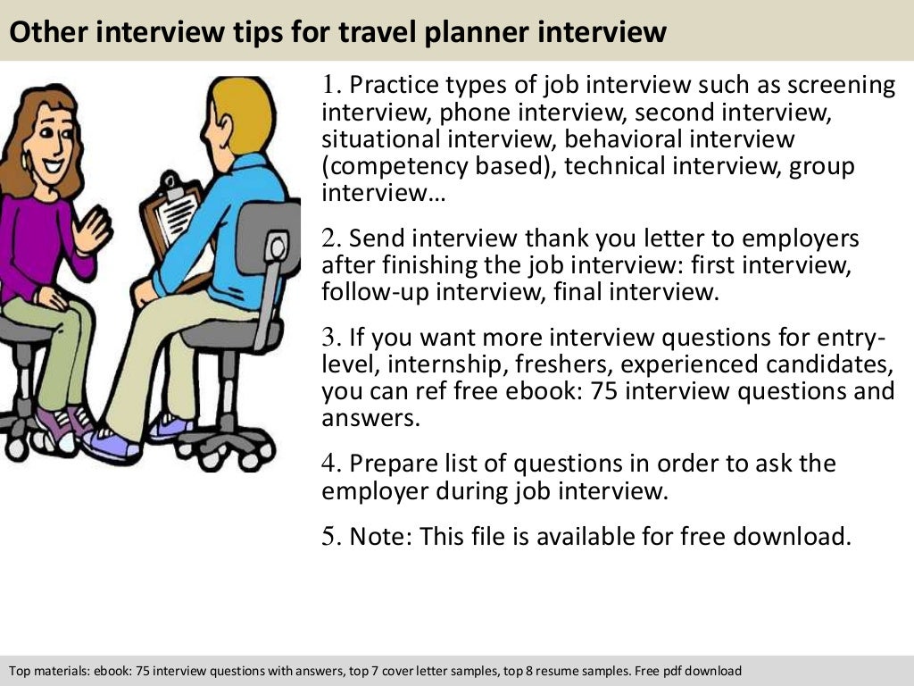 Travel planner interview questions