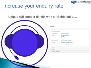 Upload full contact details with clickable links …. 