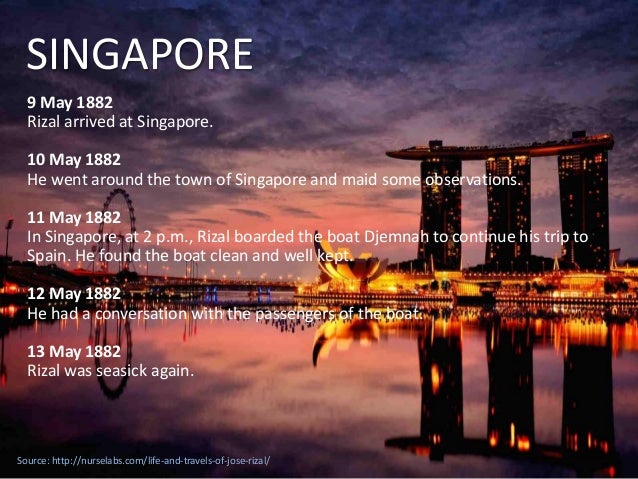 rizal's travel to singapore