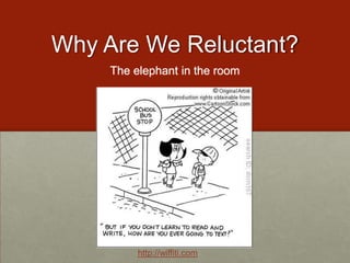 Research on cell phones in learning says…"The proportions of textisms that kids used in their sentence translations was positively linked to verbal reasoning; the more textspeak kids used, the higher their test scores”2) "The younger the age at which the kids had received mobile phones, the better their ability to read words and identify patterns of sound in speech.”http://www.britac.ac.uk/news/news.cfm/newsid/14