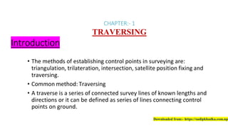 Traversing Notes |surveying II | Sudip khadka | PDF