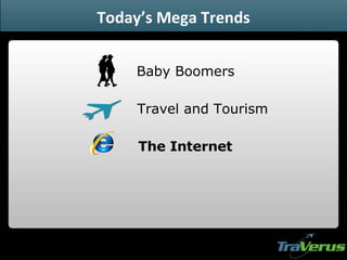Today’s Mega Trends Travel and Tourism Baby Boomers The Internet 