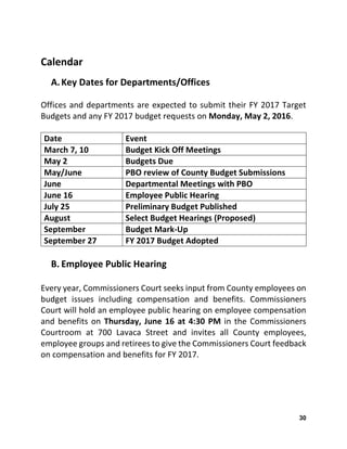 Travis County Budget Guidelines - 2017 | PDF