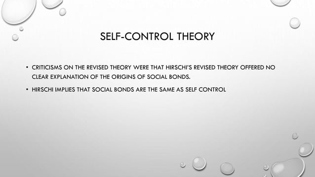 Travis hirschi’s revised self control theory | PPTX | Science