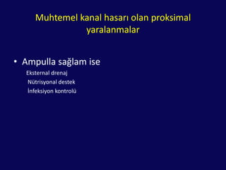 Çoğu olguda sadece drenaj, debritman