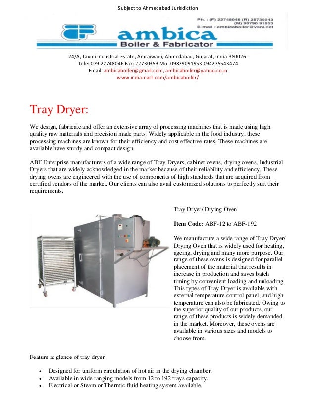 Tray dryer