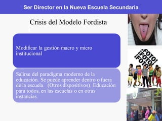 Ser Director en la Nueva Escuela Secundaria Crisis del Modelo Fordista 