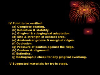 TRAY IN OF Fixed Partial Dentures, Materials & steps | PPT