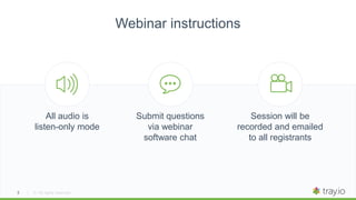 | © All rights reserved.2
All audio is
listen-only mode
Submit questions
via webinar
software chat
Session will be
recorded and emailed
to all registrants
Webinar instructions
 