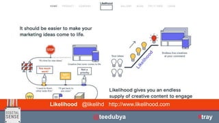 Likelihood @likelihd http://www.likelihood.com
@teedubya #MarTech@teedubya #tray
 