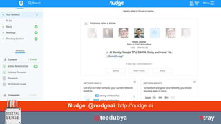| © All rights reserved. #kciabcbcs
Nudge @nudgeai http://nudge.ai
@teedubya #tray
 
